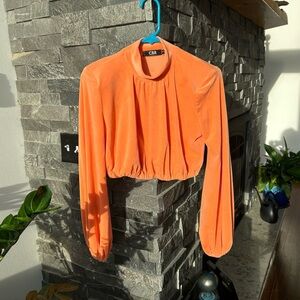 CBR Orange Velvet Blouse